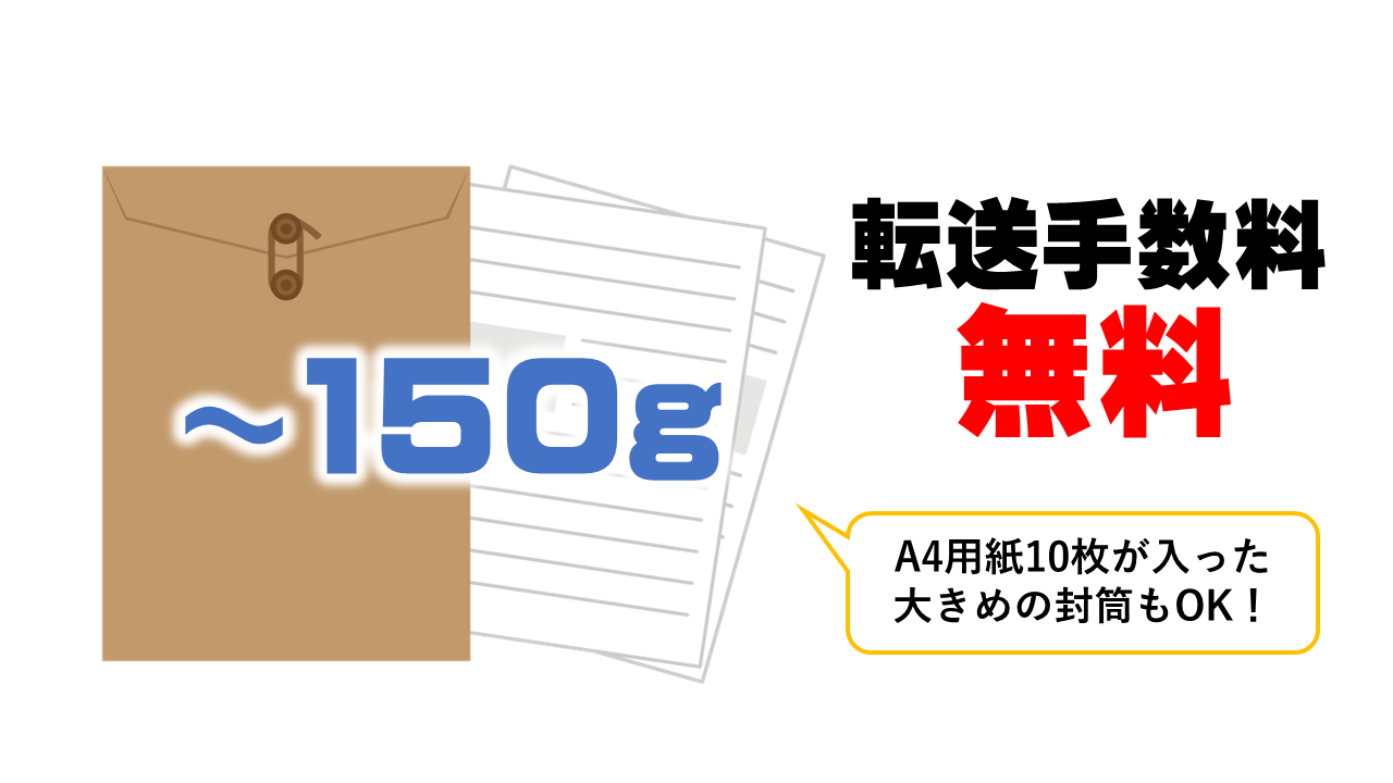 GMOオフィスサポートは150グラムまで転送無料